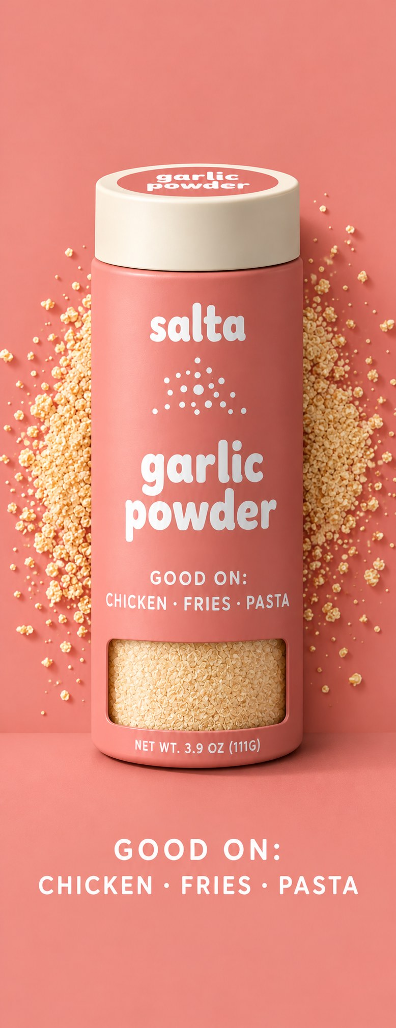 Salta garlic powder — good on chicken, fries, pasta